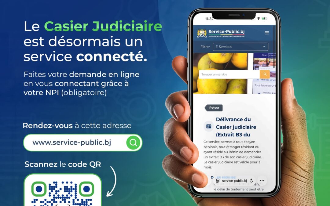 Bénin : Le casier judiciaire devient un service 100% disponible en ligne sur la plateforme des services publics