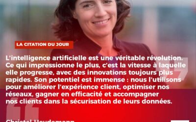 Citation du jour : « L’intelligence artificielle est une véritable révolution » – Christel Heydemann souligne l’urgence d’innover vite